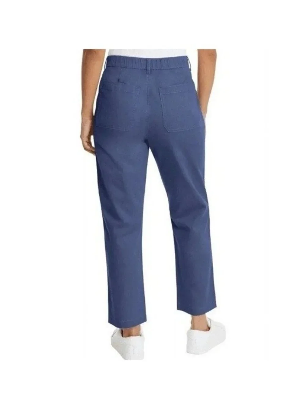 G.H. Bass & Co. Women's 10 Blue Straight-Leg Chino Pants Cotton Blend B1006